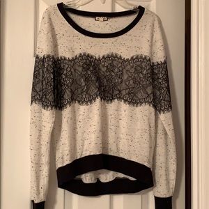 Black and White Lace Top